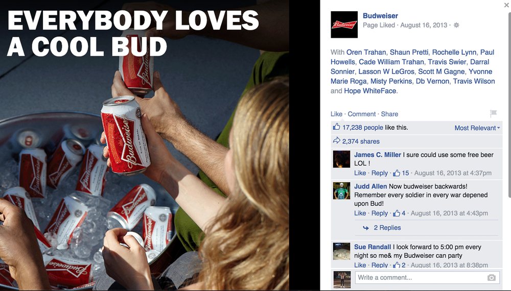 Budweiser social post