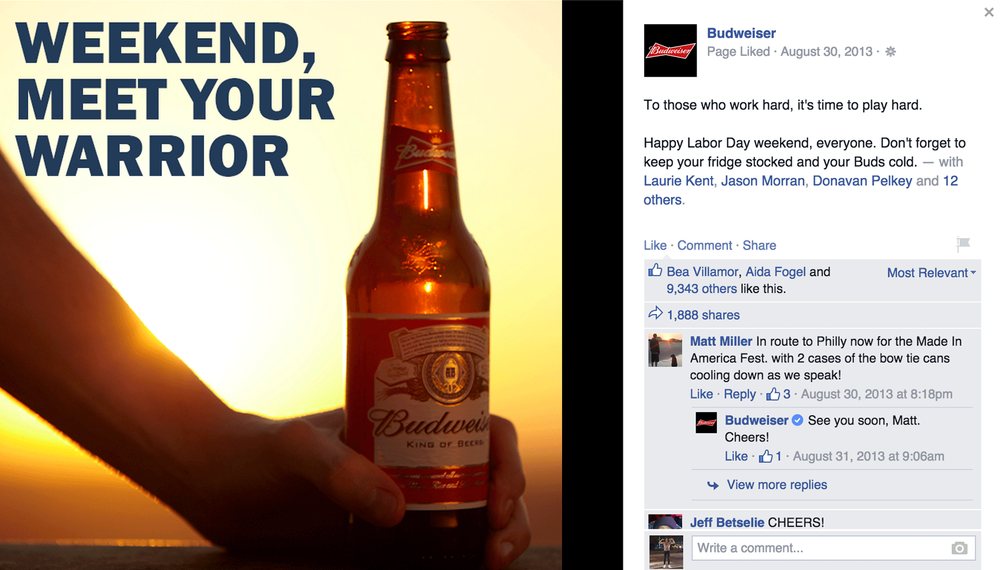Budweiser social post