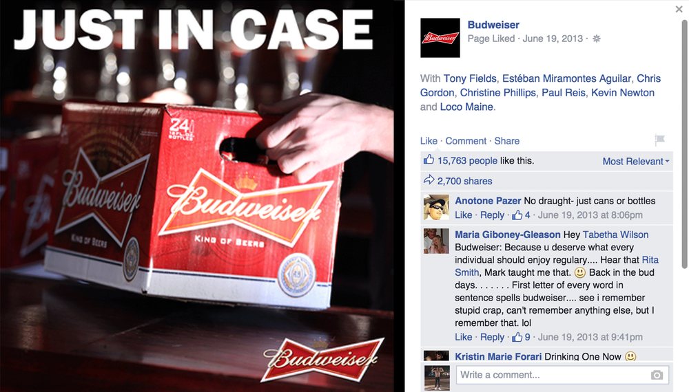 Budweiser social post
