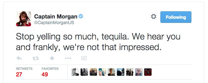 Captain Morgan tweet