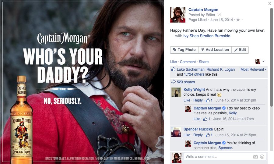 Captain Morgan social post