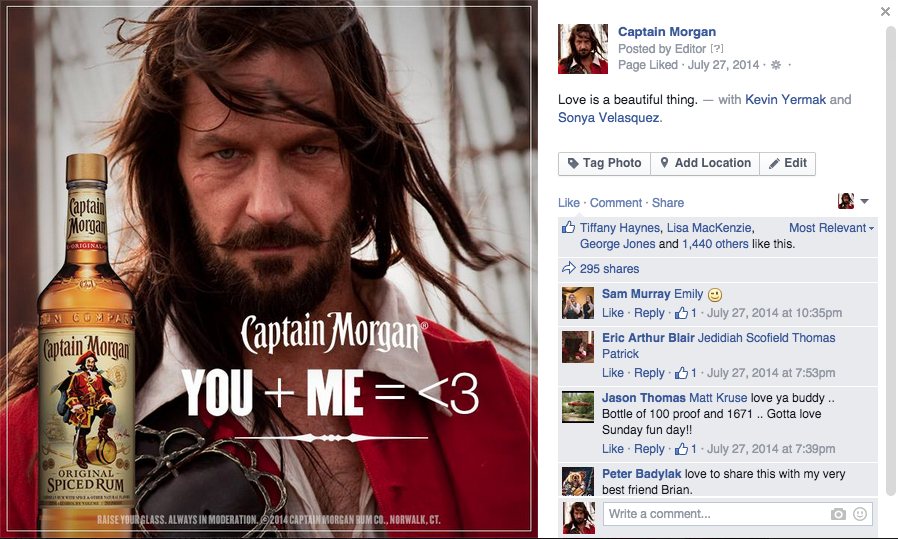 Captain Morgan social post