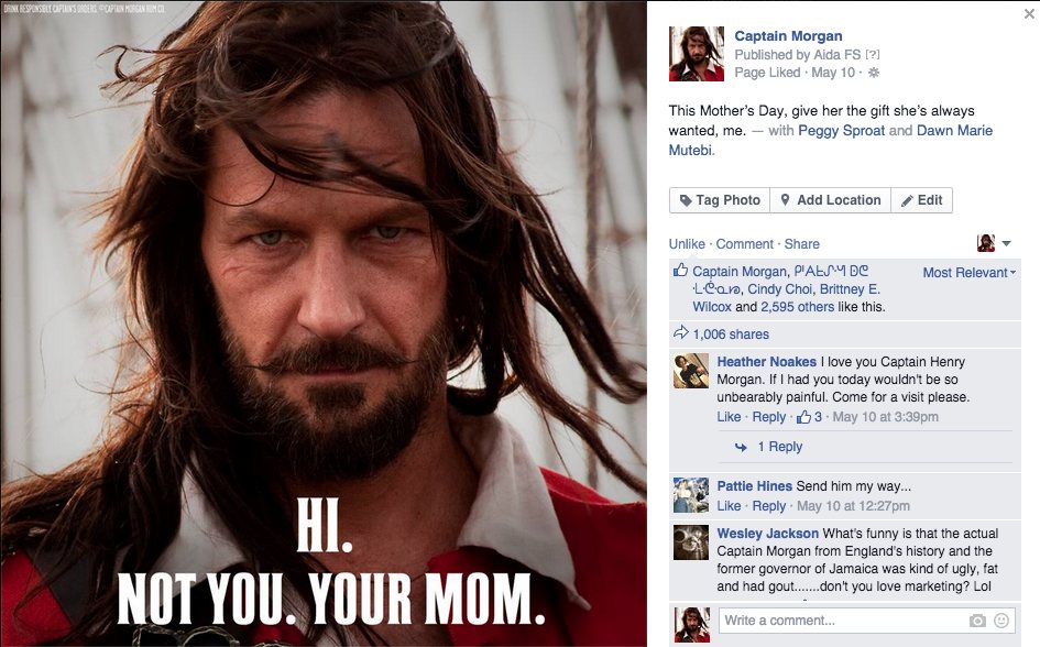 Captain Morgan social post