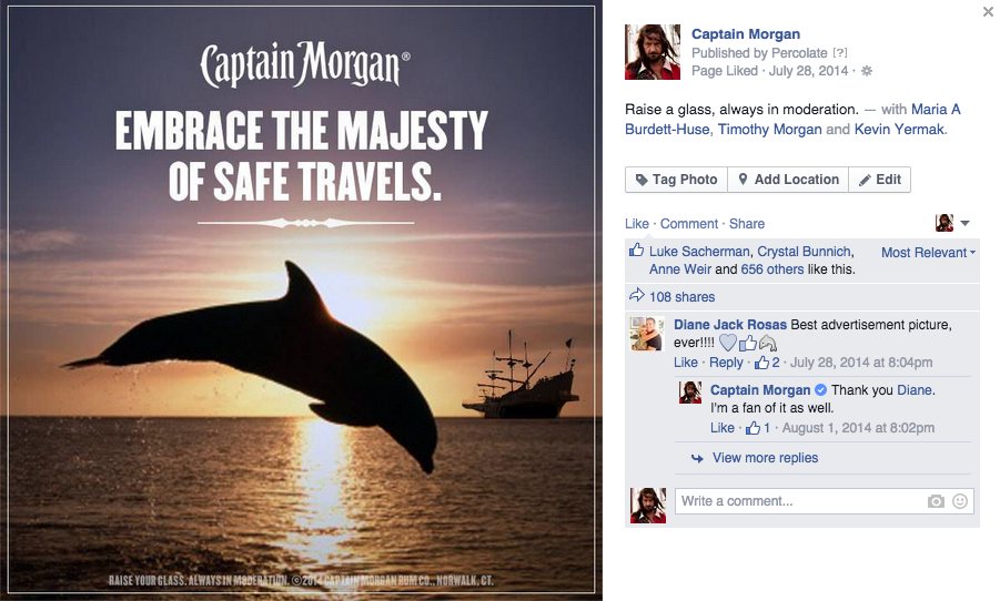 Captain Morgan social post