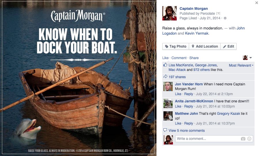 Captain Morgan social post