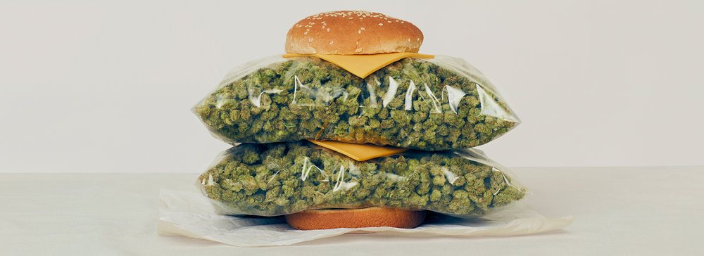 A burger made of cannabis